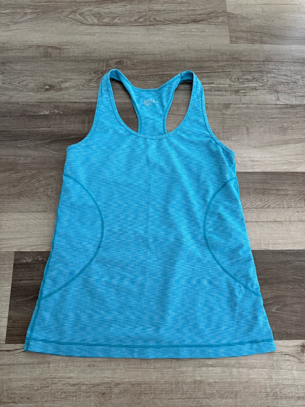 Zella Teal Striped Athletic Tank